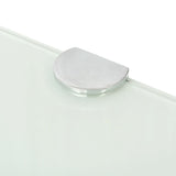 Corner Shelves 2 pcs with Chrome Supports Glass White 35x35 cm - Rear View