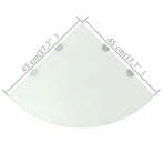 Corner Shelves 2 pcs with Chrome Supports Glass White 45x45 cm