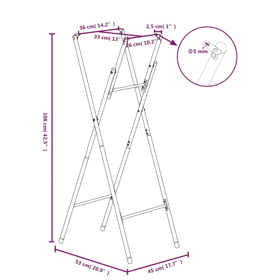 Folding Bar Table Legs Silver 45x53x108 cm Galvanised Steel
