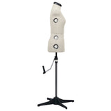 Adjustable Dress Form Female Cream S Size 33-40 - Top-Down View