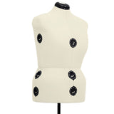 Adjustable Dress Form Female Cream L Size 44-50 - Top-Down View