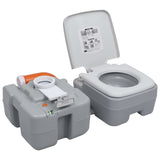 Portable Camping Toilet Grey 20+10 L - Top-Down View
