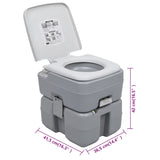 Portable Camping Toilet Grey 20+10 L - Low Angle