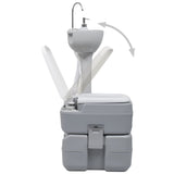 Portable Camping Toilet and Handwash Stand Set Grey - 45-Degree Angle