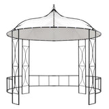 Gazebo 300x290 cm White Round - Front View