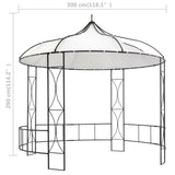 Gazebo 300x290 cm White Round - Rear View