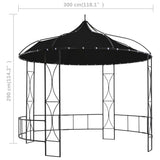 Gazebo 300x290 cm Anthracite Round - Rear View
