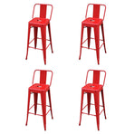 Bar Stools 4 pcs Red Steel