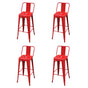 Bar Stools 4 pcs Red Steel