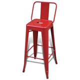 Bar Stools 4 pcs Red Steel