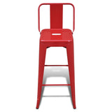 Bar Stools 4 pcs Red Steel
