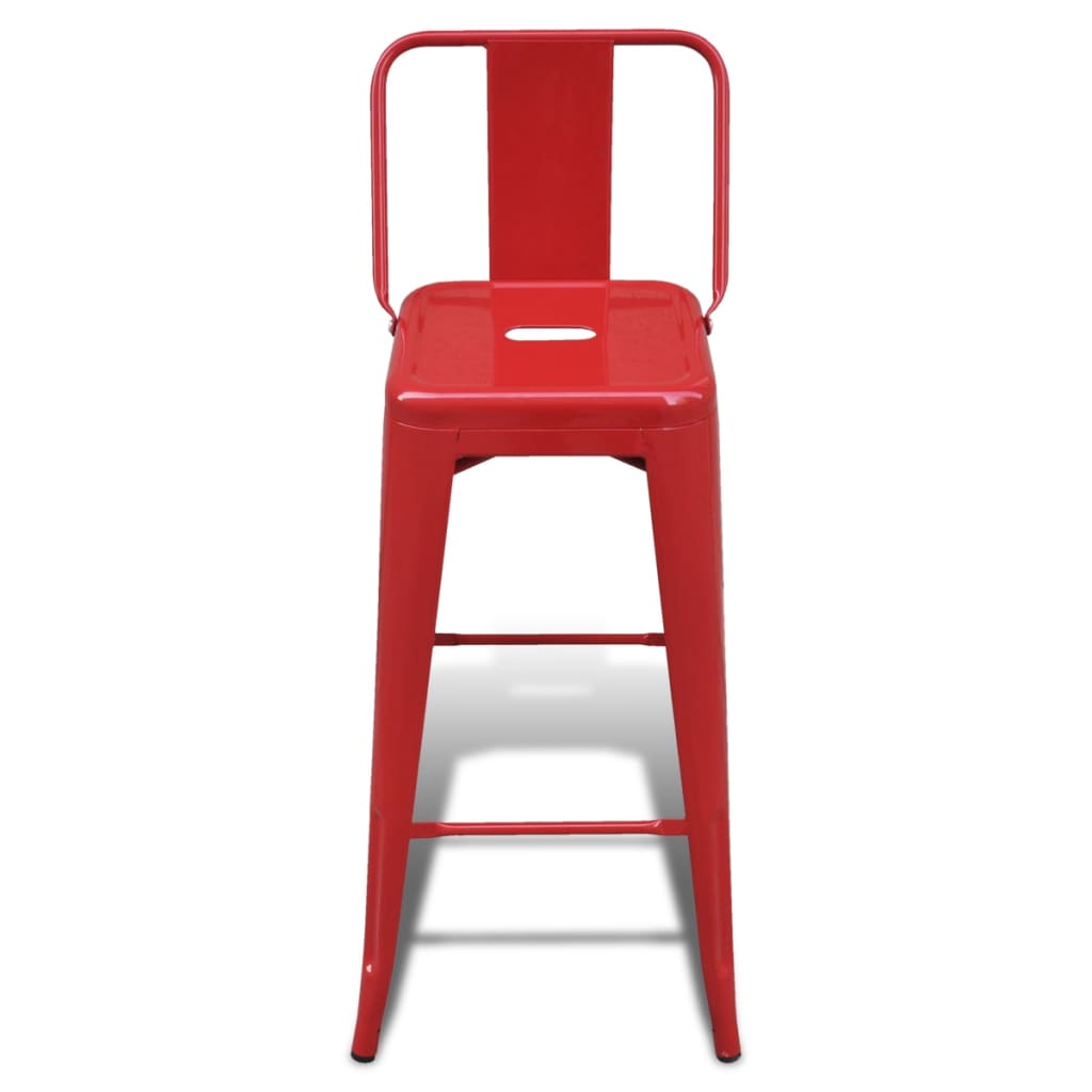 Bar Stools 6 pcs Red Steel