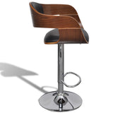 Bar Stools 2 pcs Black Bent Wood and Faux Leather - Top-Down View