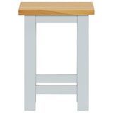 End Table 27x24x37 cm Solid Oak Wood - Front View