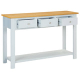 Console Table 118x35x77 cm Solid Oak Wood - Rear View