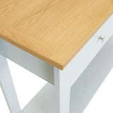 Console Table 118x35x77 cm Solid Oak Wood - Close-Up Angle