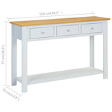 Console Table 118x35x77 cm Solid Oak Wood - Extra Image