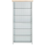 6-Tier Bookcase 80x22.5x170 cm Solid Oak Wood - Front View