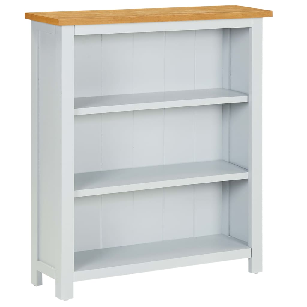 3-Tier Bookcase 72x22.5x82 cm Solid Oak Wood