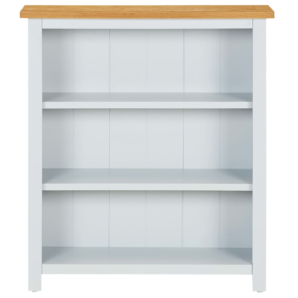 3-Tier Bookcase 72x22.5x82 cm Solid Oak Wood