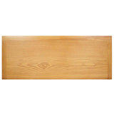 TV Cabinet 90x35x48 cm Solid Oak Wood - Rear View