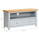 TV Cabinet 90x35x48 cm Solid Oak Wood - Extra Image