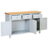 Sideboard 110x33.5x70 cm Solid Oak Wood - Front View