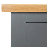 Sideboard 110x33.5x70 cm Solid Oak Wood - Close-Up Angle