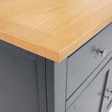 Sideboard 110x33.5x70 cm Solid Oak Wood - Low Angle