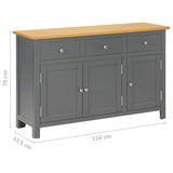 Sideboard 110x33.5x70 cm Solid Oak Wood - Extra Image