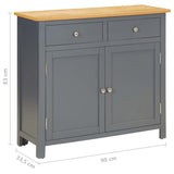 Sideboard 90x33.5x83 cm Solid Oak Wood - Low Angle