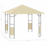 Garden Gazebo 3x3x2.6 m Cream 160g/m² - 45-Degree Angle