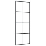 Sliding Door Aluminium and ESG Glass 76x205 cm Black