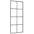 Sliding Door Aluminium and ESG Glass 90x205 cm Black
