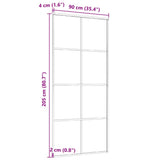 Sliding Door Aluminium and ESG Glass 90x205 cm Black