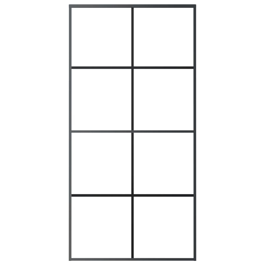 Sliding Door Aluminium and ESG Glass 102.5x205 cm Black