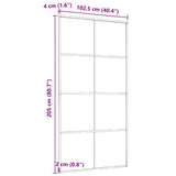 Sliding Door Aluminium and ESG Glass 102.5x205 cm Black - Rear View