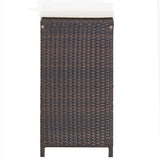 7 Piece Garden Bar Set with Cushions Poly Rattan Brown