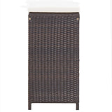7 Piece Garden Bar Set with Cushions Poly Rattan Brown - Close-Up Angle