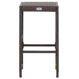 7 Piece Garden Bar Set with Cushions Poly Rattan Brown