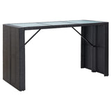 7 Piece Garden Bar Set with Cushions Poly Rattan Black