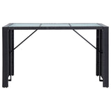 7 Piece Garden Bar Set with Cushions Poly Rattan Black