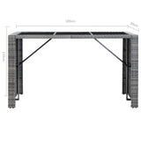 7 Piece Garden Bar Set with Cushions Poly Rattan Grey