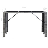 7 Piece Garden Bar Set with Cushions Poly Rattan Grey - Extra Image