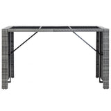 7 Piece Garden Bar Set with Cushions Poly Rattan Grey