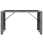 7 Piece Garden Bar Set with Cushions Poly Rattan Grey