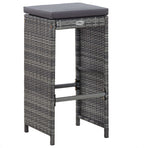 7 Piece Garden Bar Set with Cushions Poly Rattan Grey