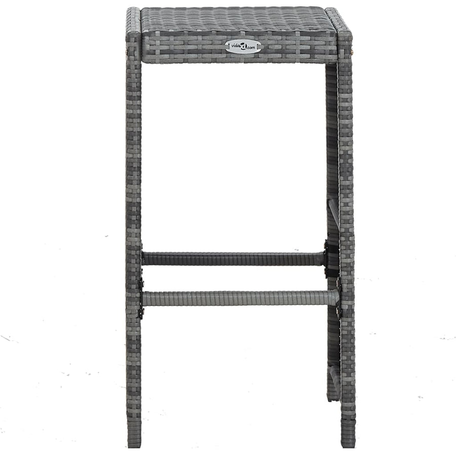 7 Piece Garden Bar Set with Cushions Poly Rattan Grey