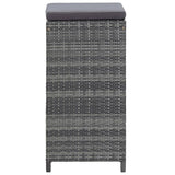 7 Piece Garden Bar Set with Cushions Poly Rattan Grey