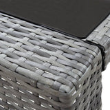 7 Piece Garden Bar Set with Cushions Poly Rattan Grey